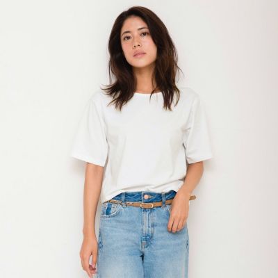 レディース滑らかコットン大人の半袖Tシャツ