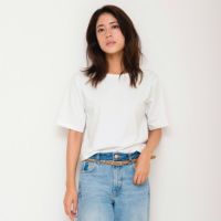レディース滑らかコットン大人の半袖Tシャツ
