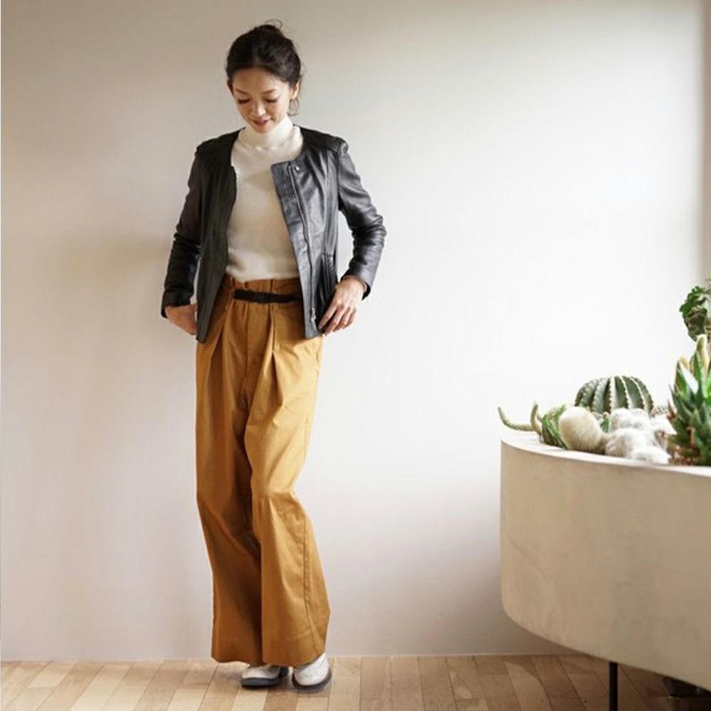 本革ラムレザージャケット黒ブラック レディース