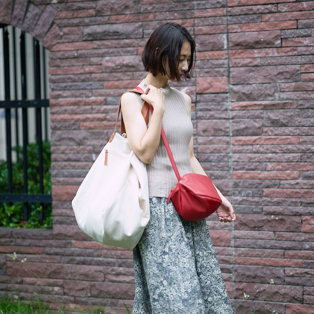 本革ハンドル特大トートバッグ帆布キャンパスショルダー