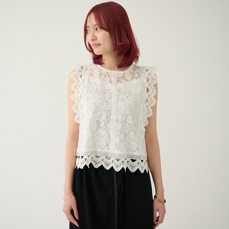 細見えレースブラウスホワイト