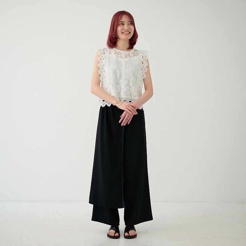 細見えレースブラウスホワイト