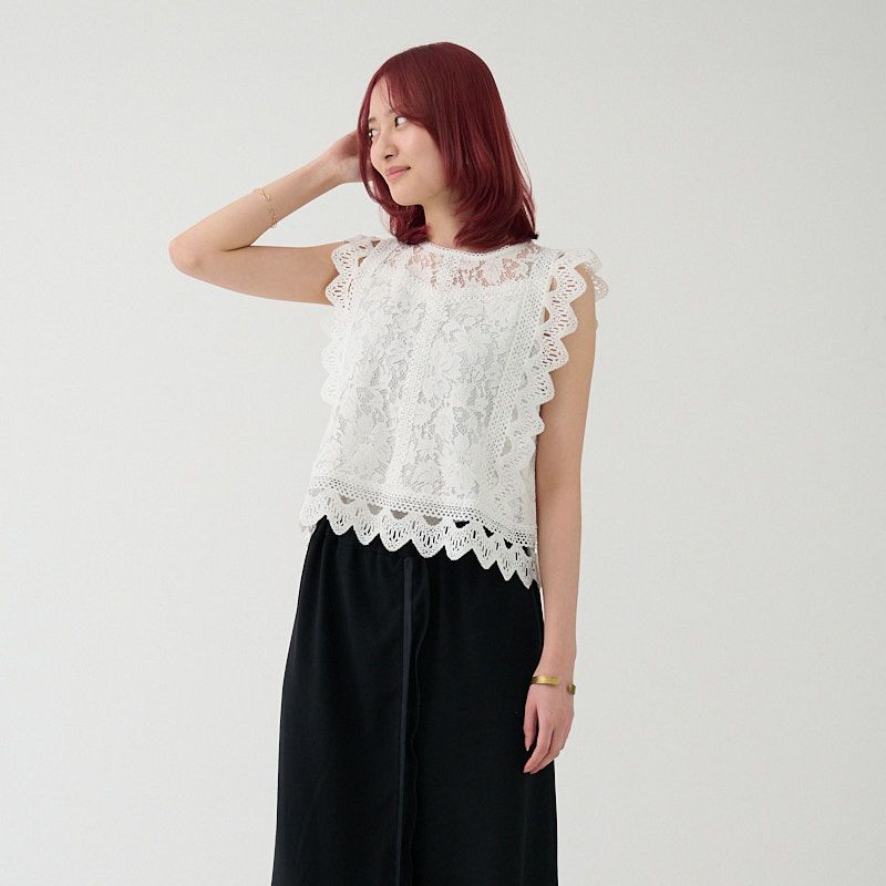 細見えレースブラウスホワイト