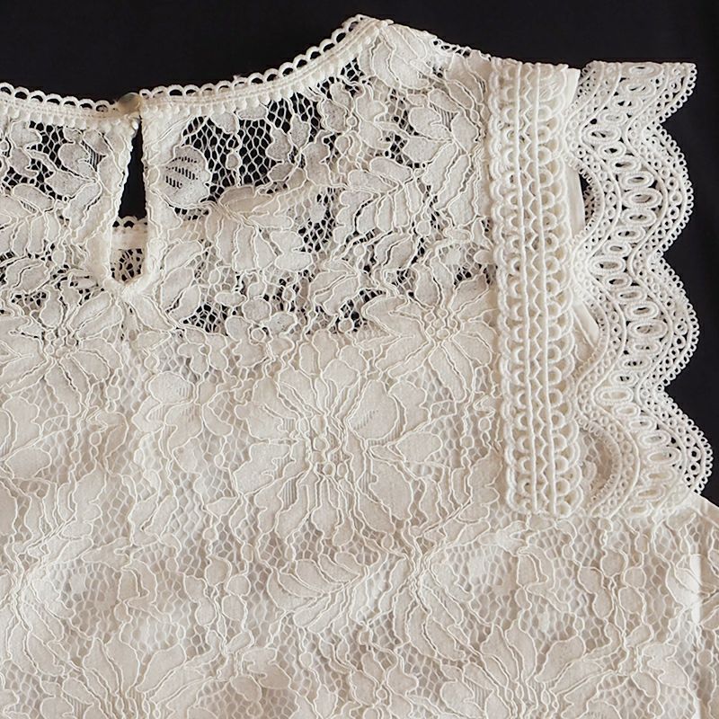 細見えレースブラウスホワイト