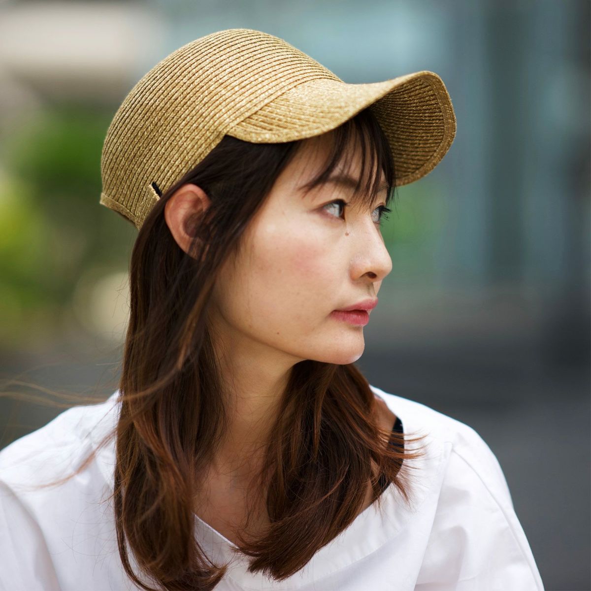 シンプルかわいい大人のキャップ麦わら帽子