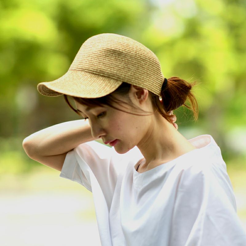シンプルかわいい大人のキャップ麦わら帽子