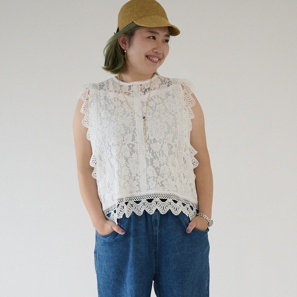 プラスサイズ５Ｌレースブラウス