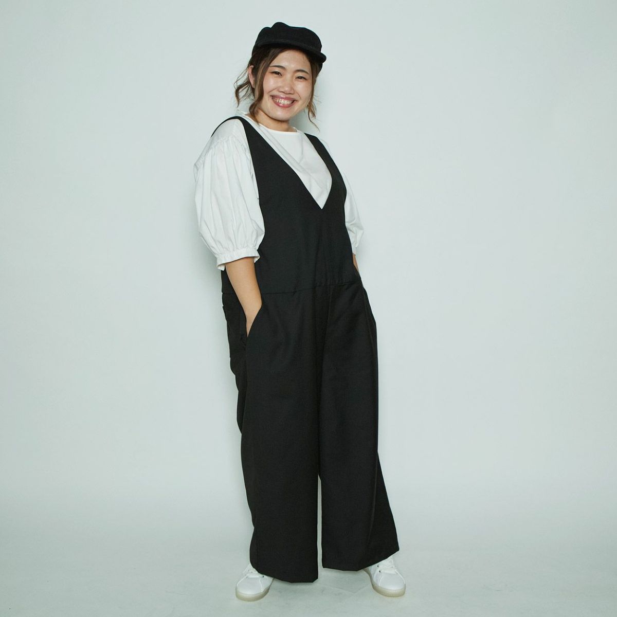 サロペットパンツゆったりプラスサイズ5L