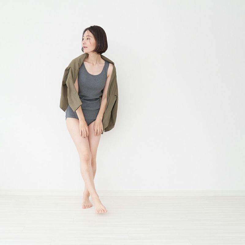 コットンニットブラトップ食い込まないショーツ