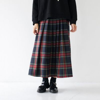 大人のチェック柄タックスカートもりのがっこう