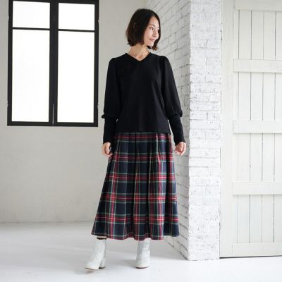 大人のチェック柄 タックスカート | もりのがっこう公式