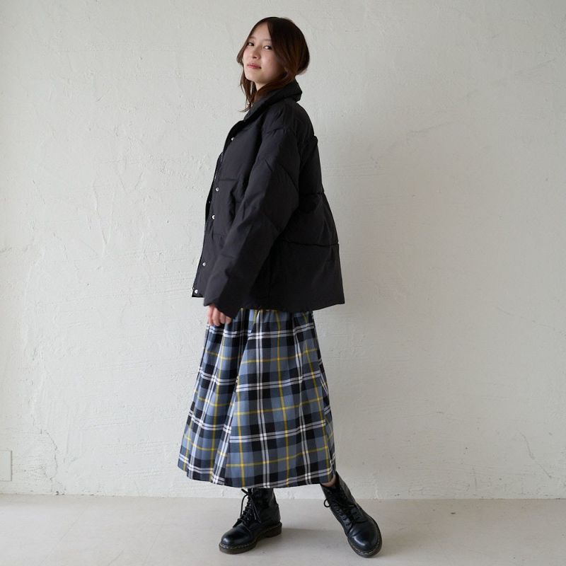 大人のチェック柄タックスカートもりのがっこう