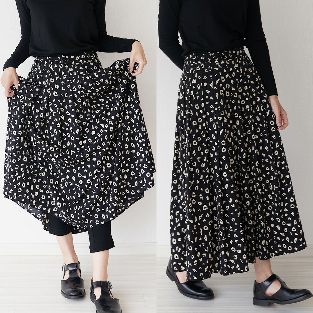 メリノウール重ね着ロングスカートレギンス