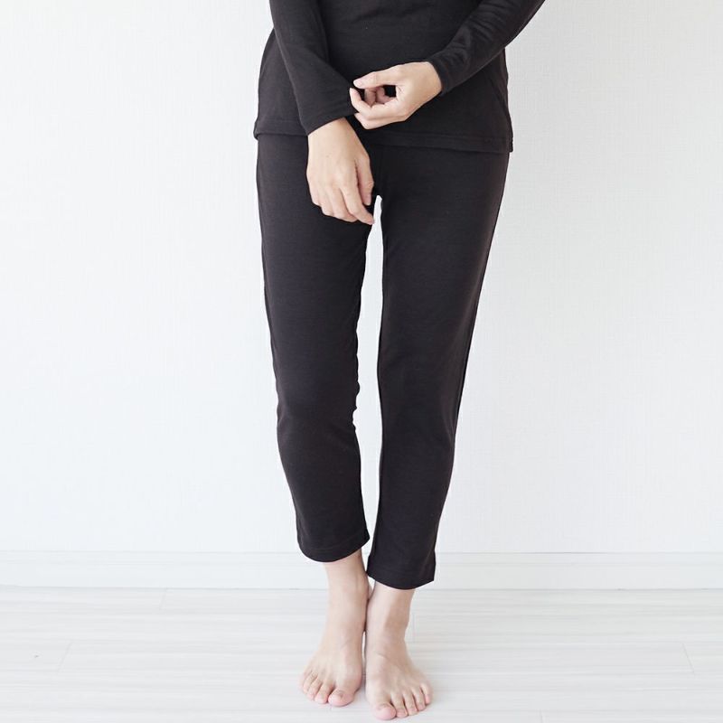 メリノウール重ね着レギンス暖かブラウン