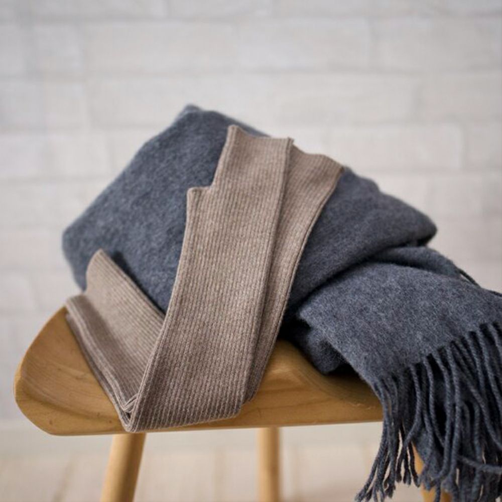 お得なウール100％大判ストール＆ハンドウォーマー