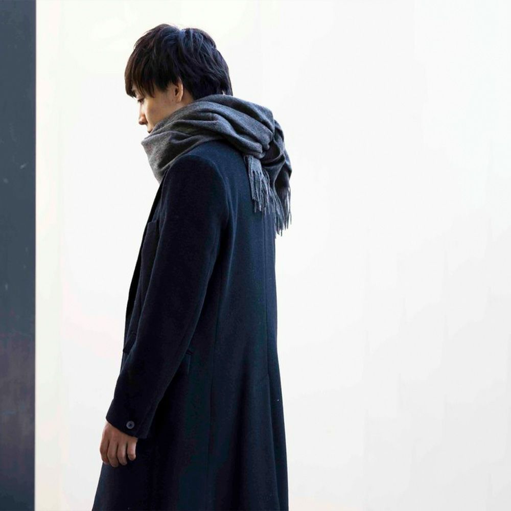 プレゼントにウール100％大判ストール男性メンズ