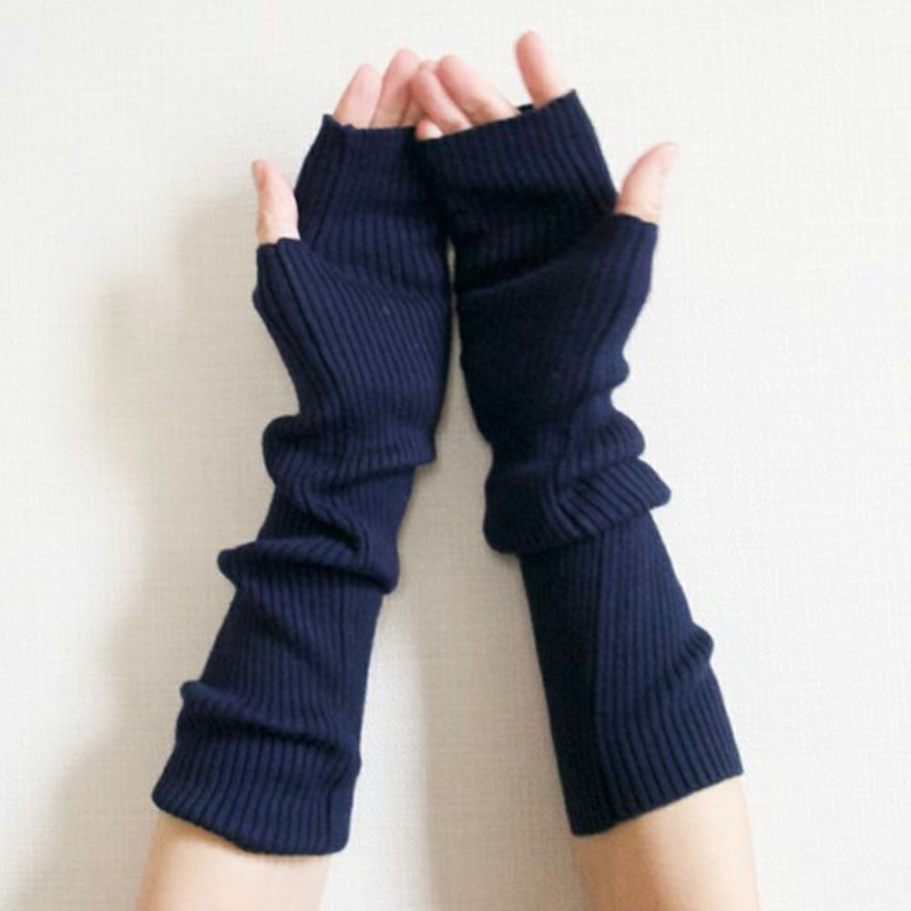 ハンドウォーマーロングタイプネイビー紺