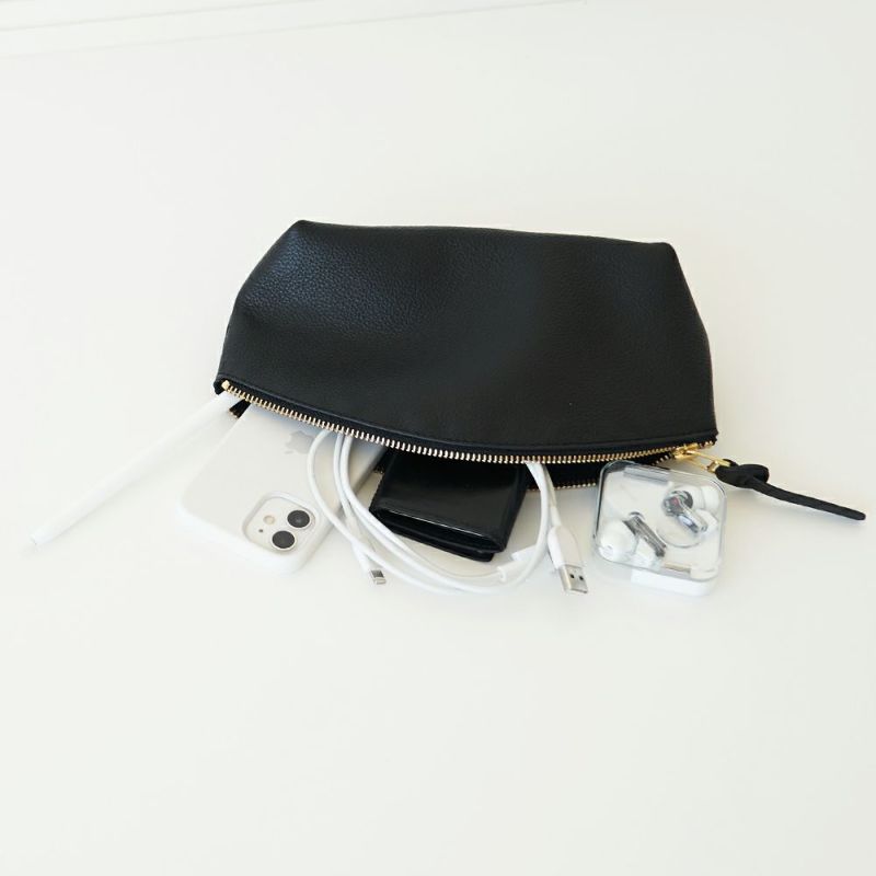 スマホ充電ケーブルイヤホン収納本革ポーチ