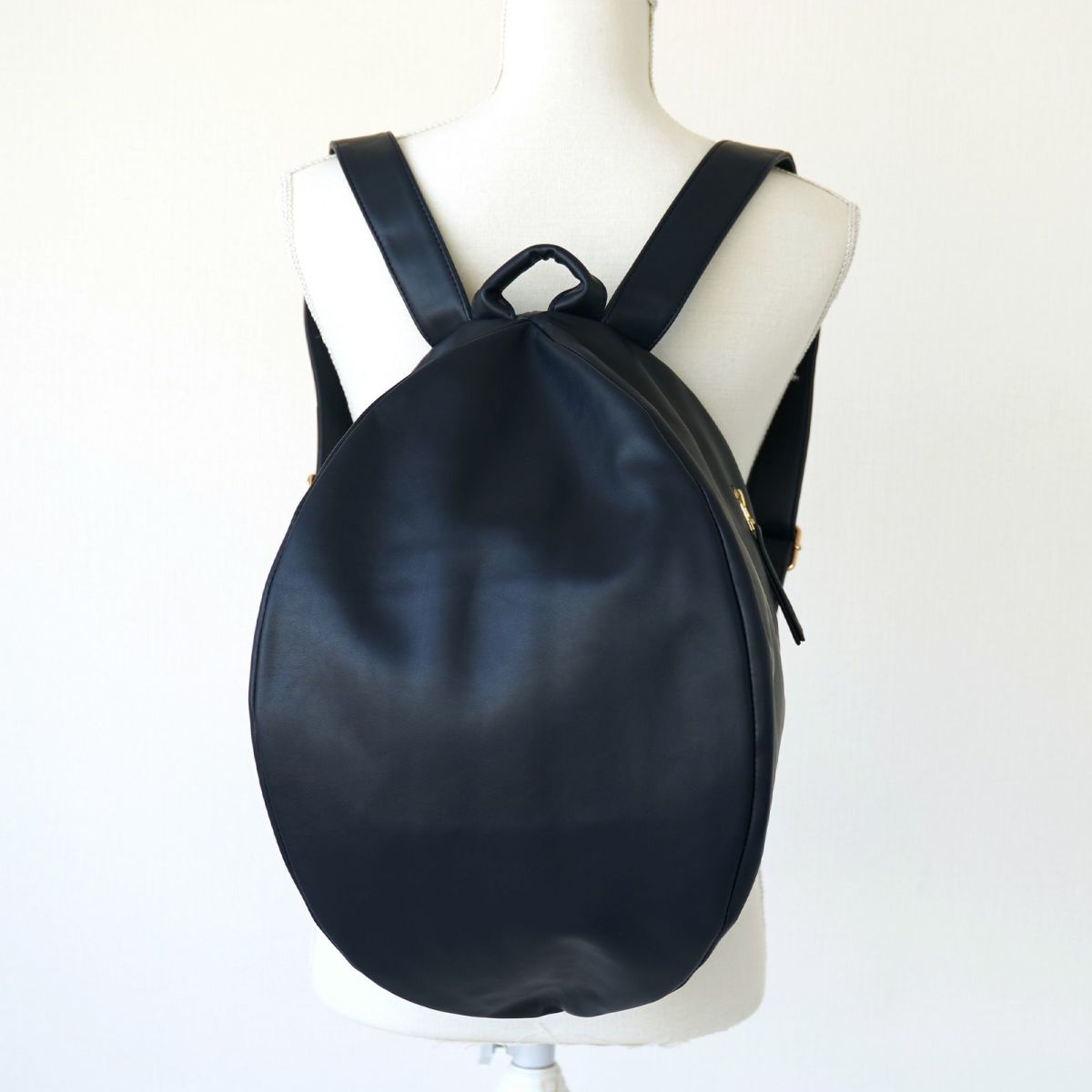 ビジネス大容量リュックPUレザー紺ネイビー