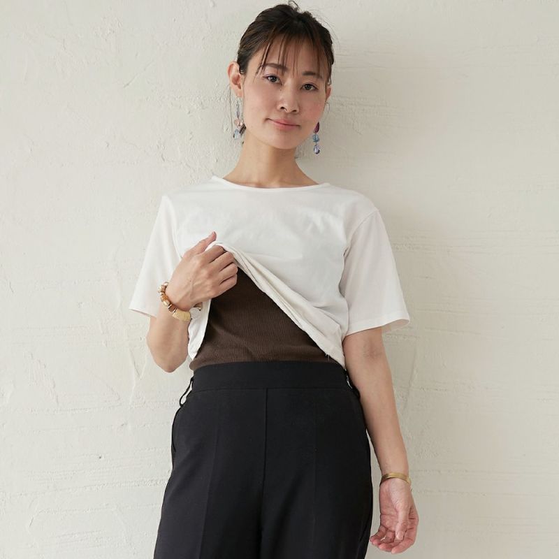 透けないブラトップブラウン＆大人のTシャツセット