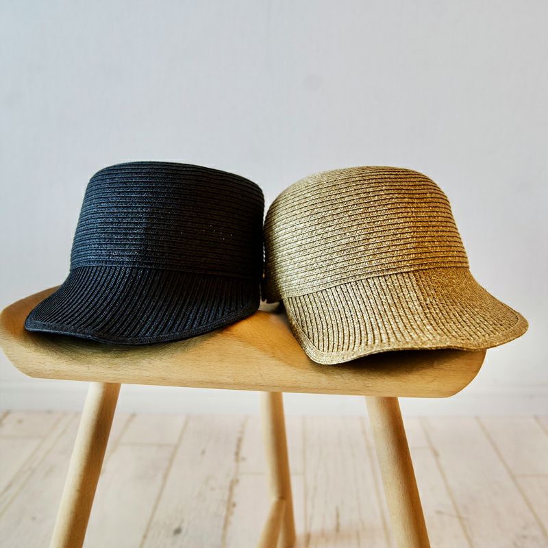 麦わらキャップハイクキャップ（ブラック、ベーシック）