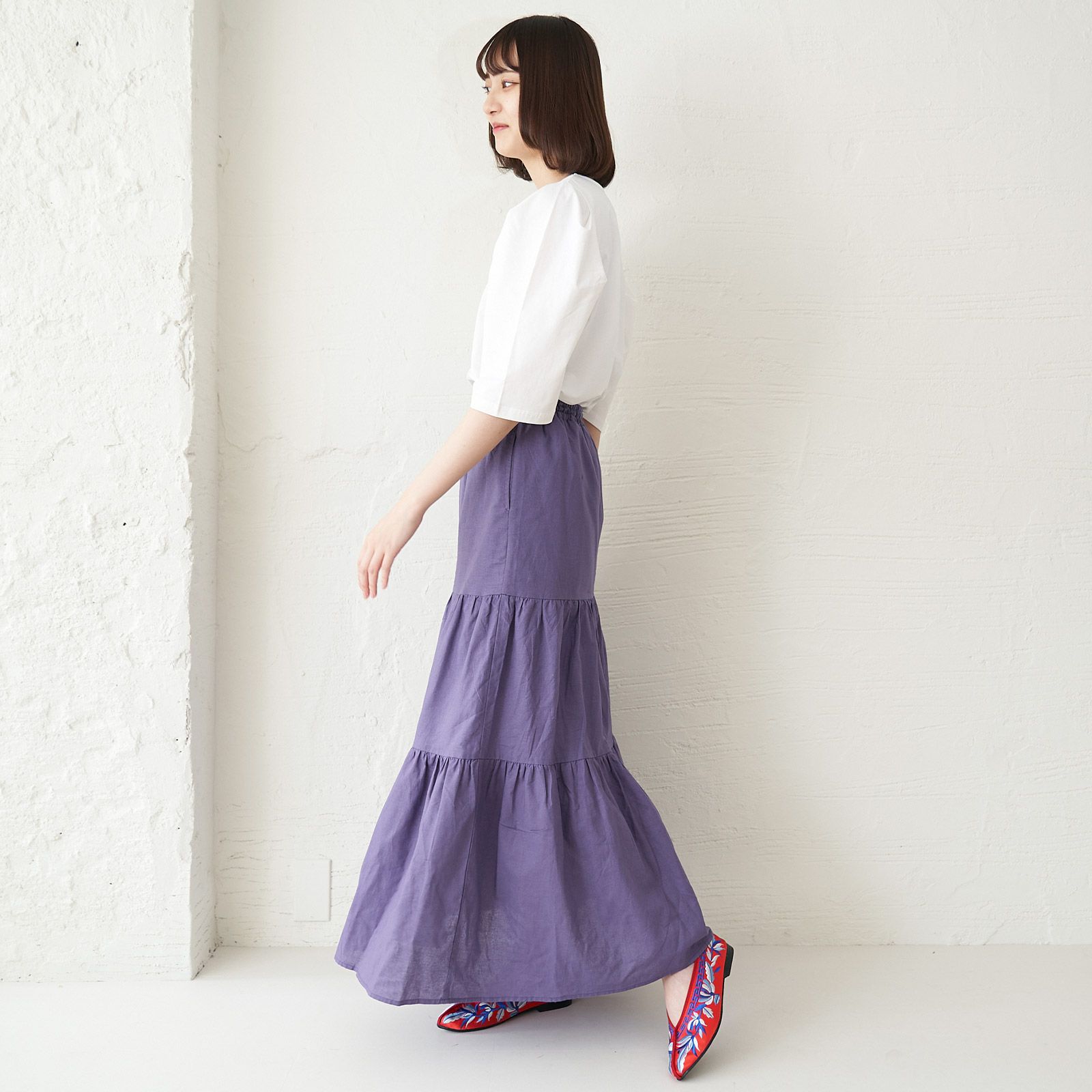 ポケット付きロングスカートマキシ丈