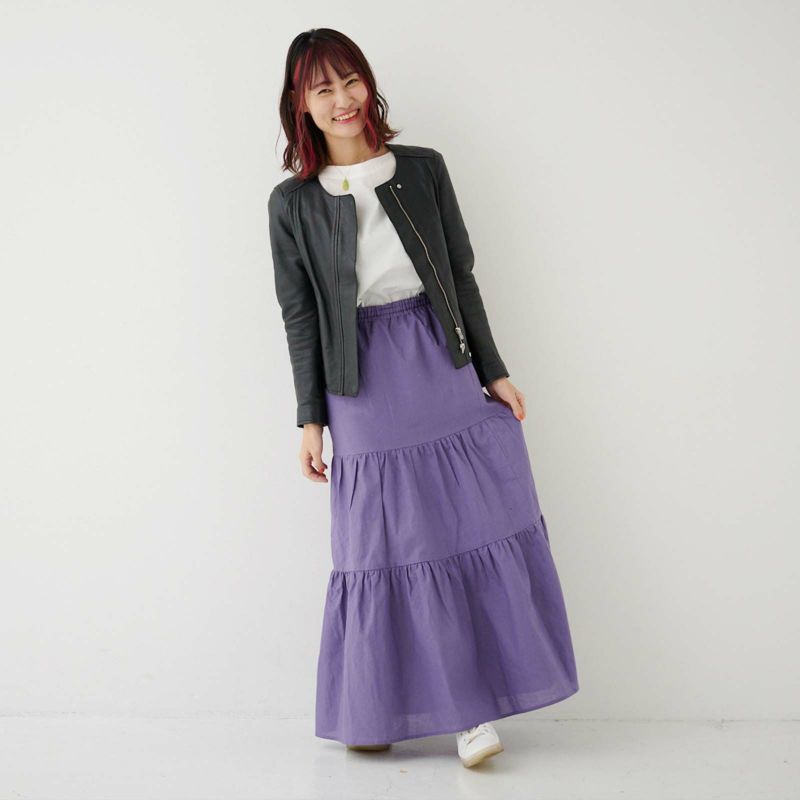 スッキリ細見えウエストゴム入りロングスカート