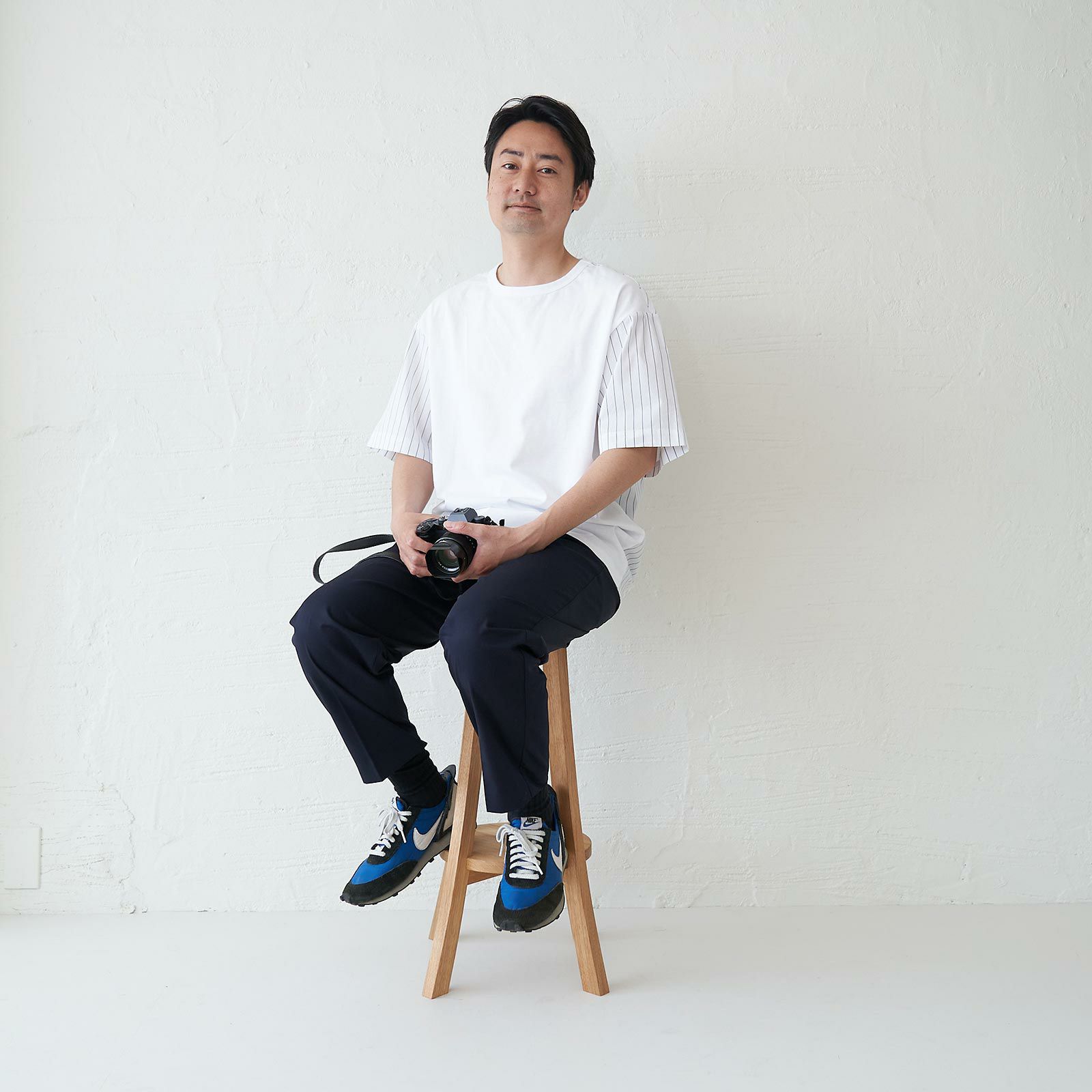 メンズ Tシャツ 夏服 白 ホワイト ストライプ きれいめ もりのがっこう