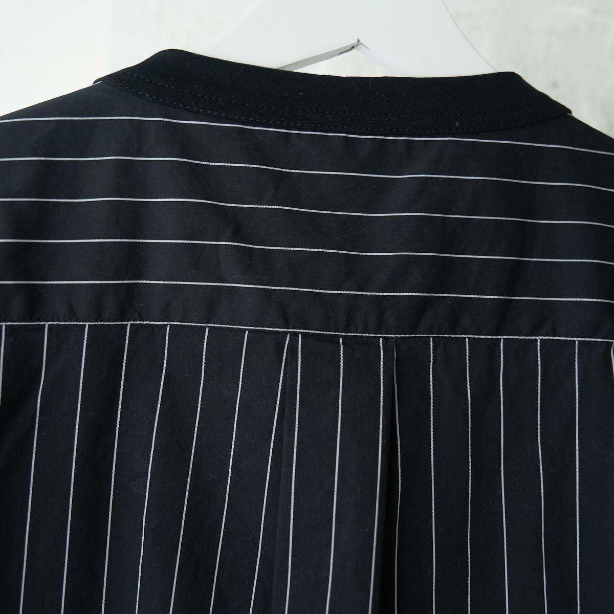 メンズ Tシャツ 夏服 黒 ブラック ストライプ きれいめ もりのがっこう