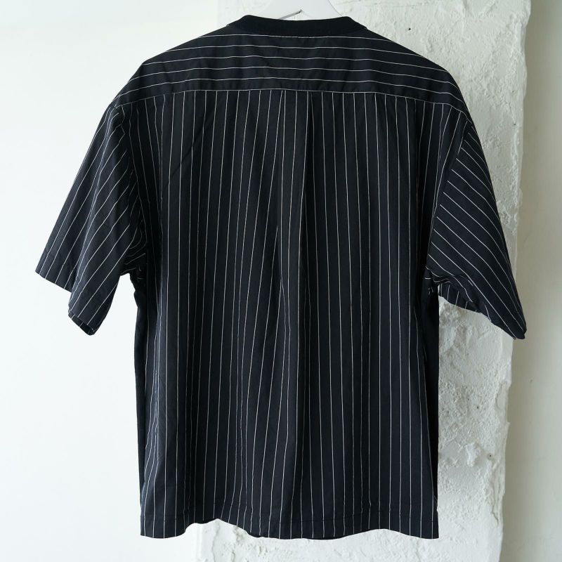 メンズ Tシャツ 夏服 黒 ブラック ストライプ きれいめ もりのがっこう