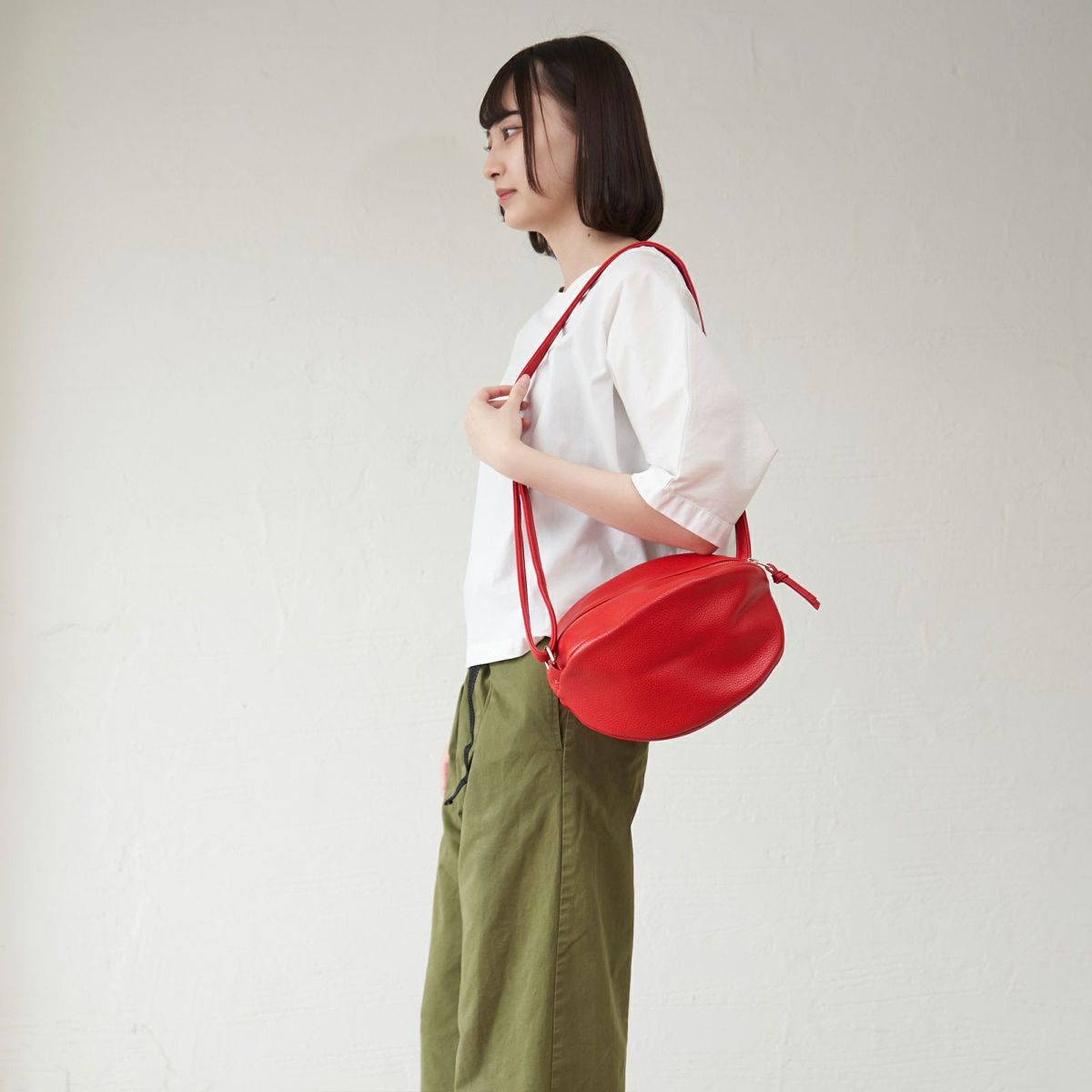 もりのがっこう ころんと丸いポシェット赤レッド ころんとポーチ