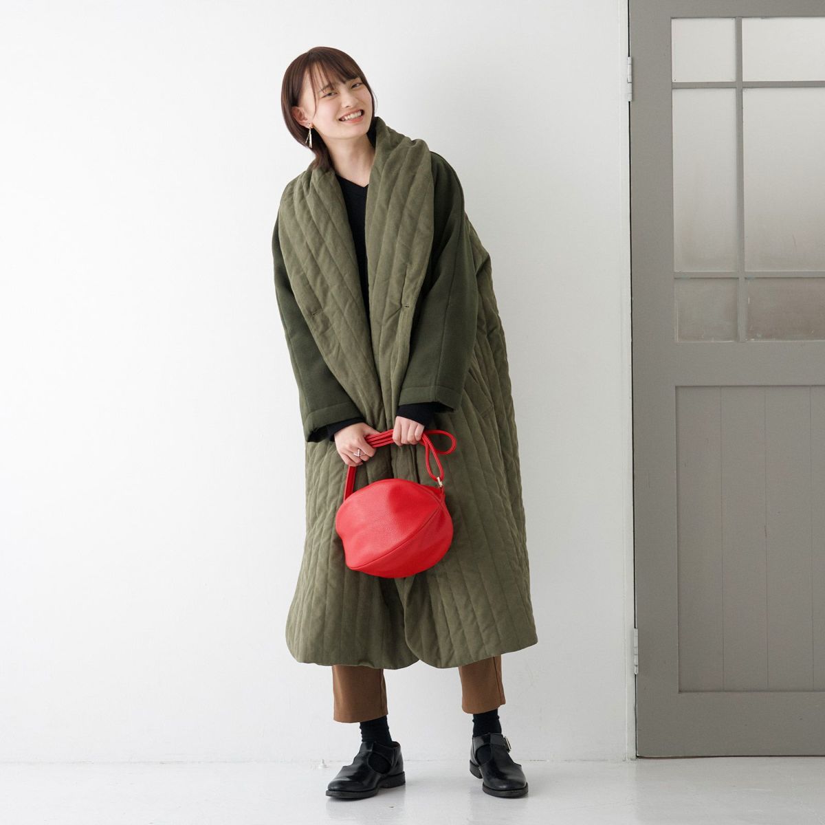 もりのがっこう ころんと丸いポシェット赤レッド ころんとポーチ