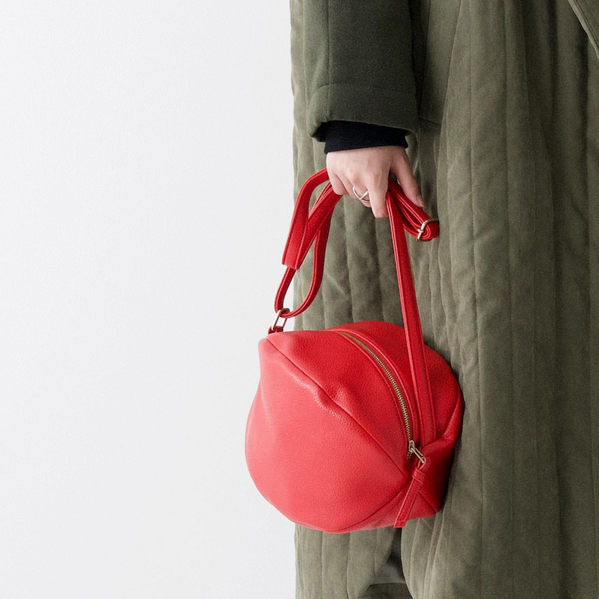 もりのがっこう ころんと丸いポシェット赤レッド ころんとポーチ