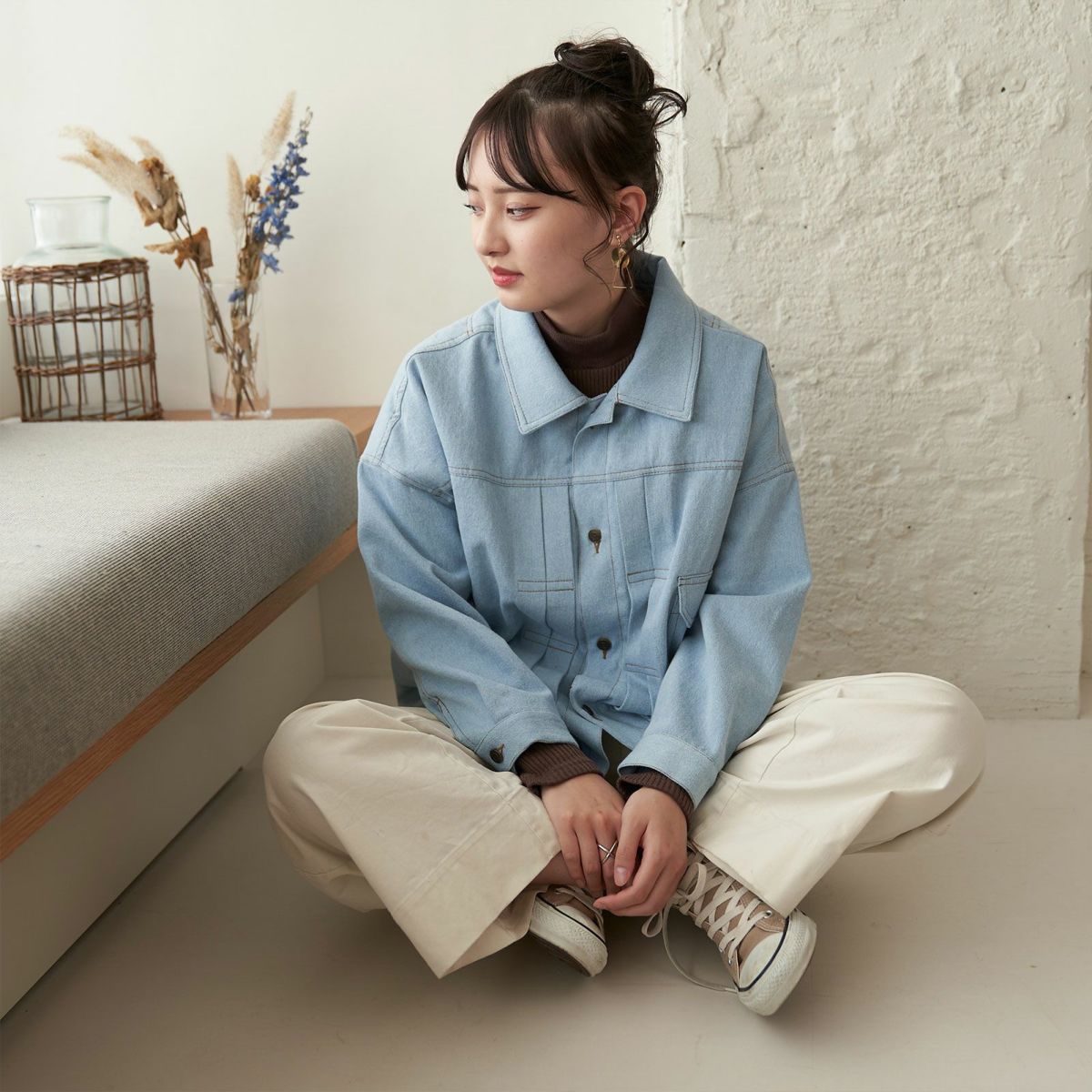 チクチクしないタートルネック茶ブラウン