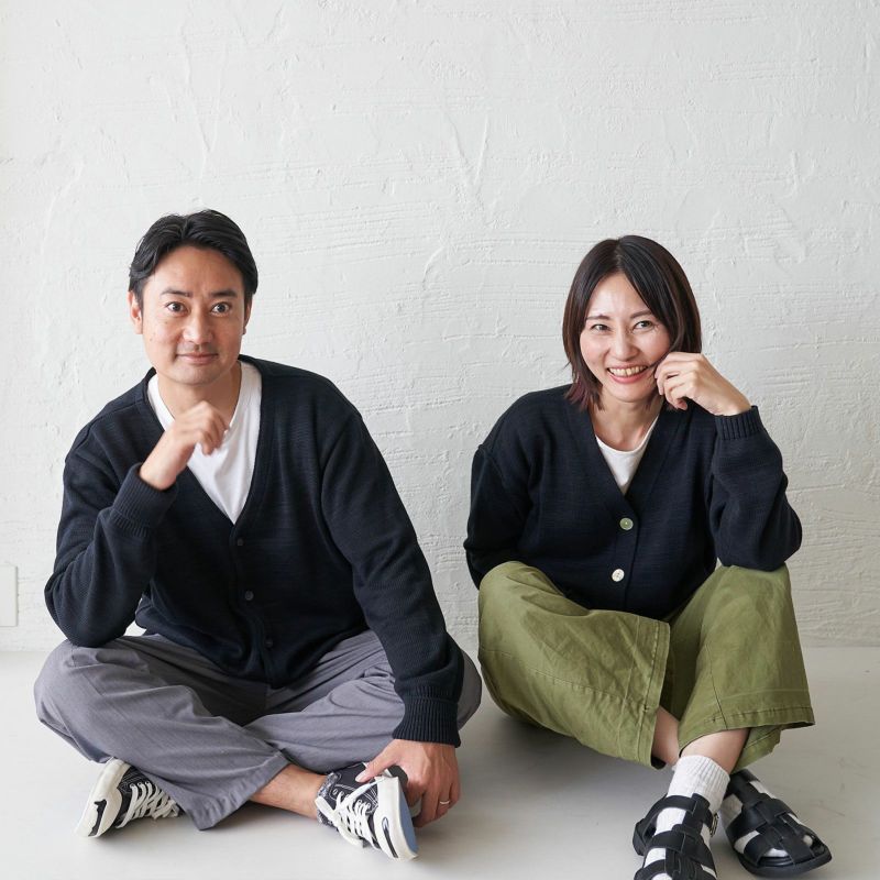 洗濯可コットンニット抗菌カーディガン夫婦コーデお揃い
