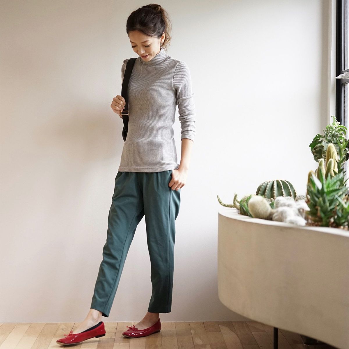 チクチクしないコットンハイネックしっかり