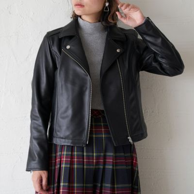 ラムレザー ダブルライダースジャケット(ブラック) | もりのがっ