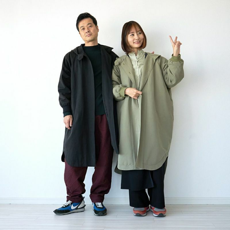 雨にも風にもつよい!撥水加工 ポンチョコート(ブラック) | もり 雨にも風にもつよい!撥水加工 ポンチョコート(ブラック) | もり