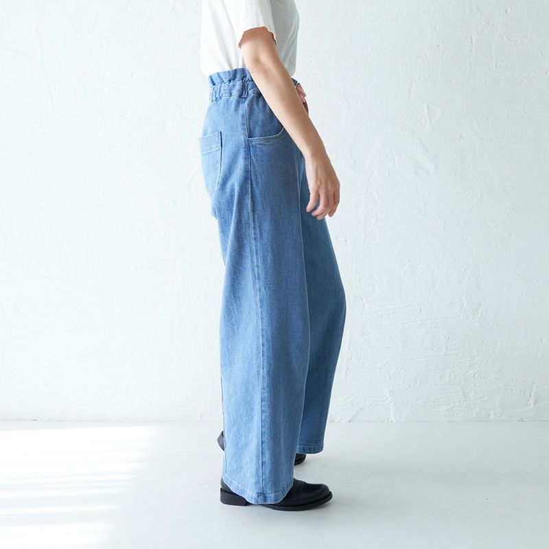 IRENE Trousers Denim アシンメトリー ワイドデニム ブルー