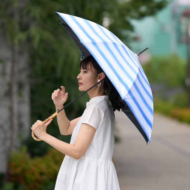 晴雨兼用 折りたたみ傘 日傘 ストライプ UVカット 強力撥水 遮光 匿名