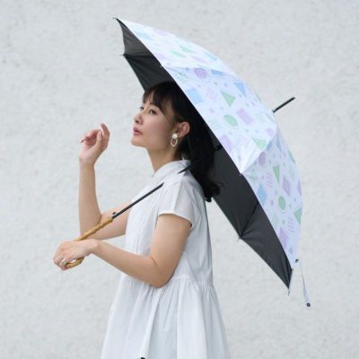 晴雨兼用 長傘 (レトロな幾何学模様) UVカット日傘 雨傘 | もり