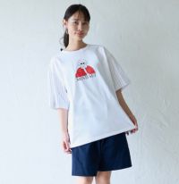 クルーネック カジュアル Tシャツワンピ レトロ ビックプリント 大人が似合う レトロな女の子プリントビッグTシャツ（ホワイト