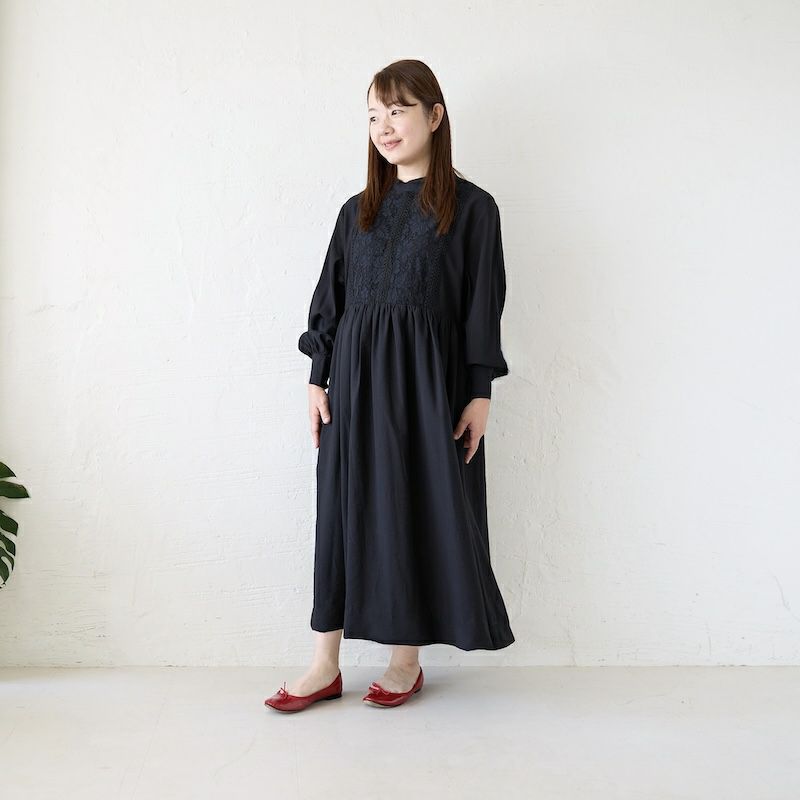 総丈116cm】小柄さんのレースが可愛いフォーマル長袖ワンピース