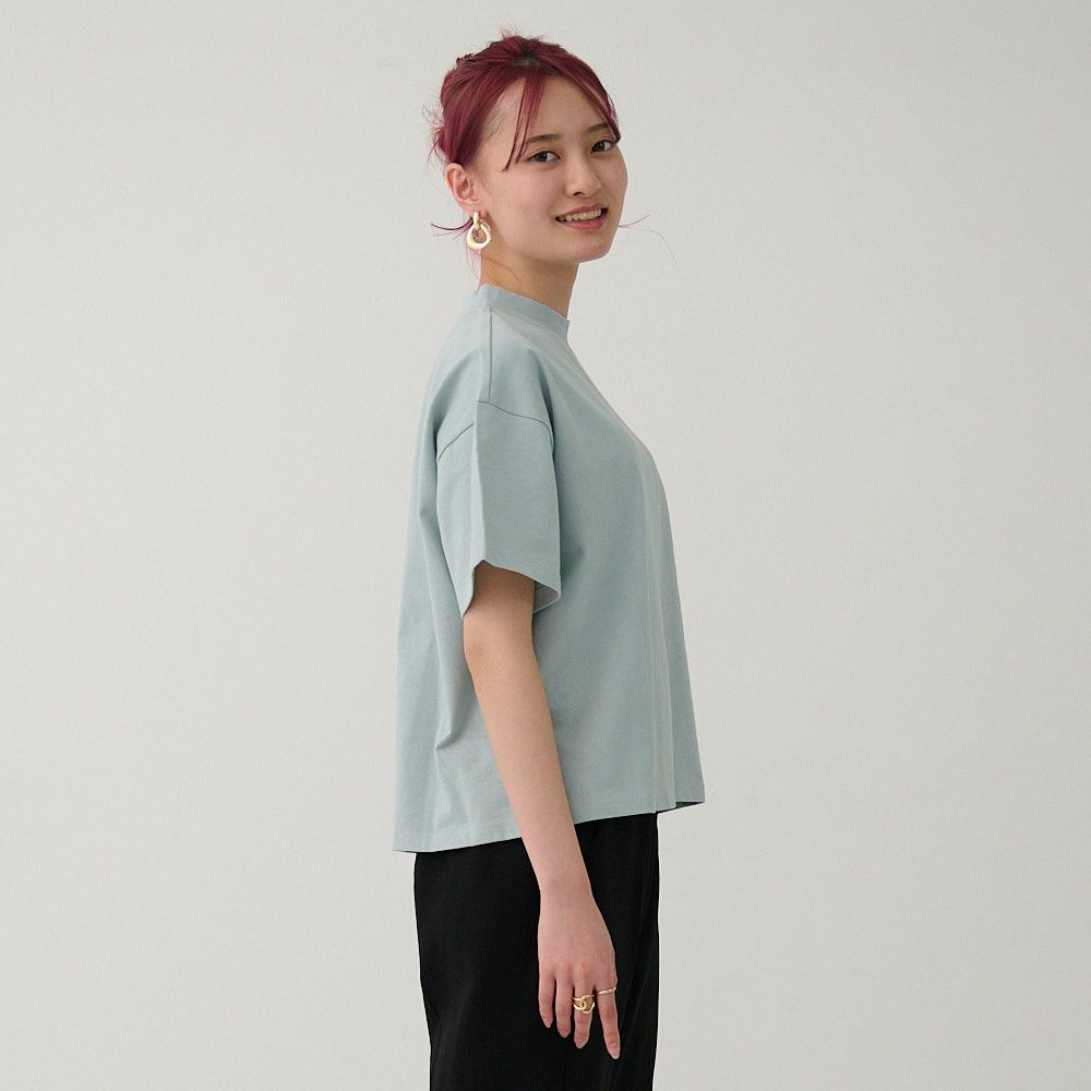 シンプルきれいめモックネックTシャツ(ライトブルー) | もりのがっこう公式