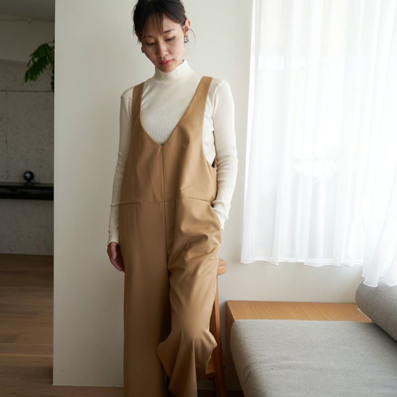 もりのがっこう サロペットパンツ柔らかキャメル