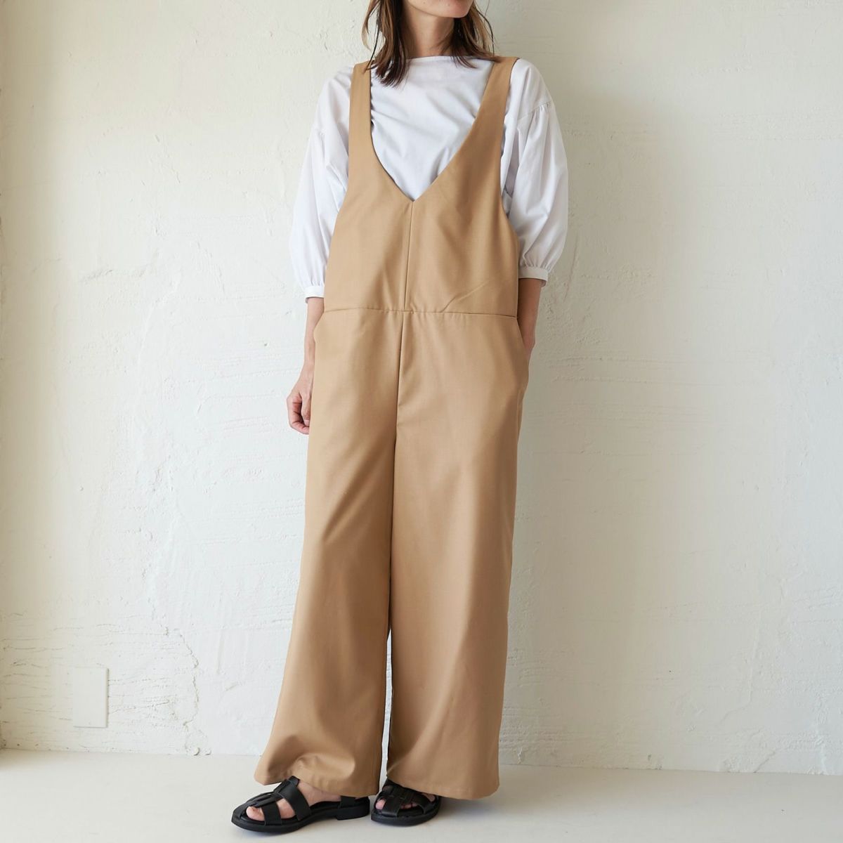 もりのがっこうサロペットパンツキャメル