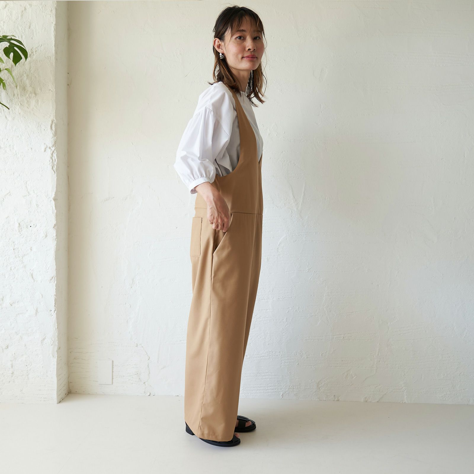 もりのがっこうサロペットパンツキャメル