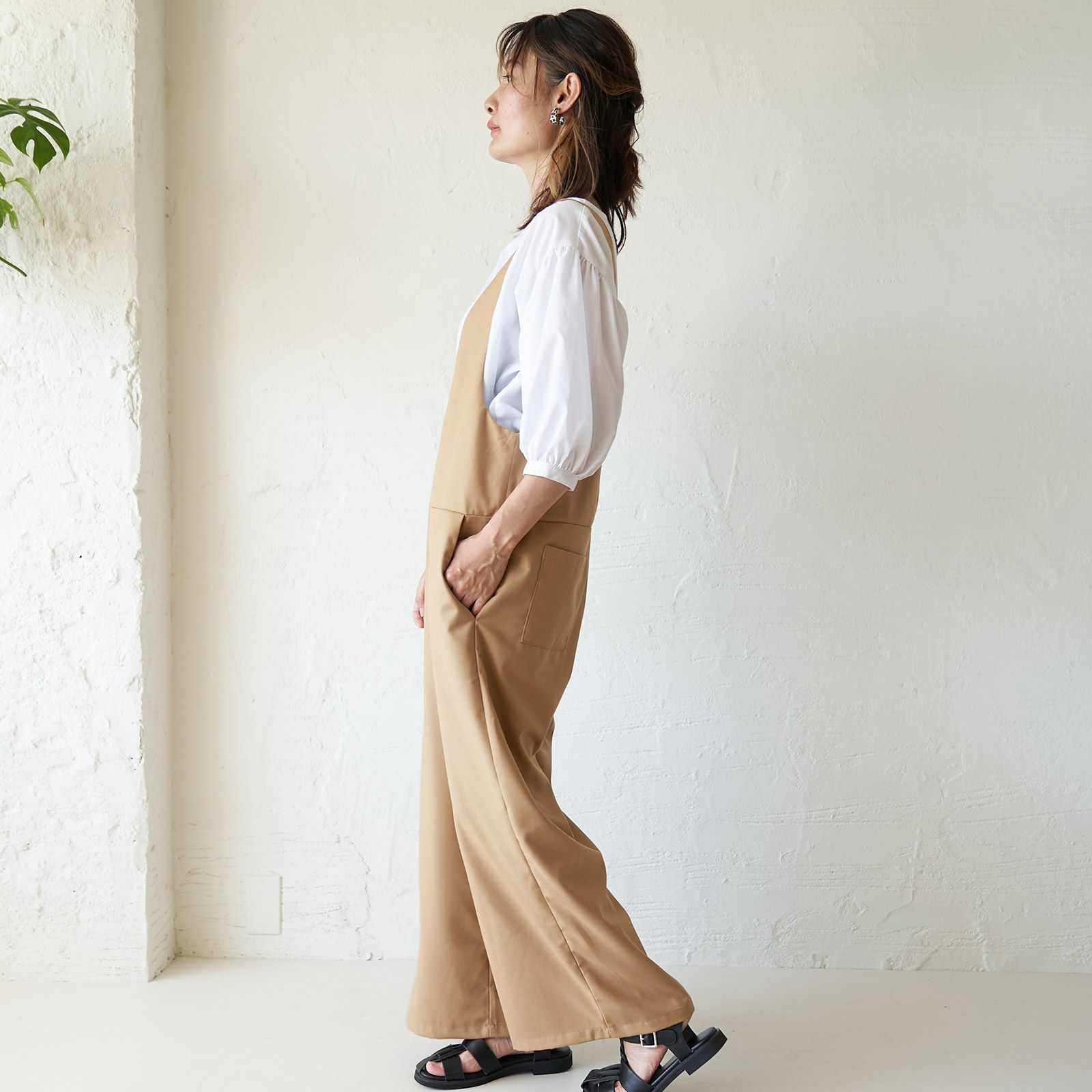 もりのがっこうサロペットパンツキャメル