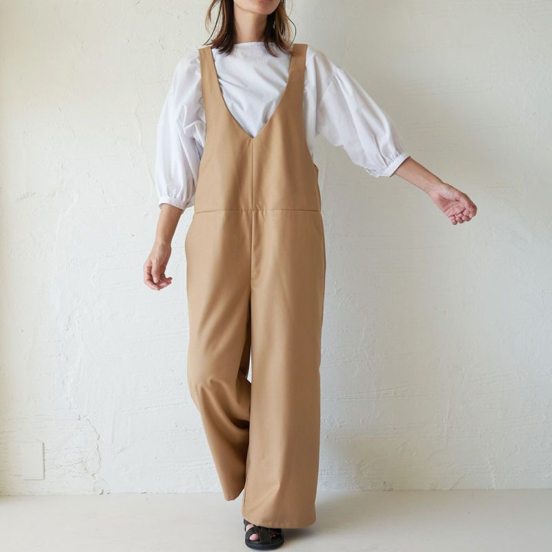 もりのがっこう サロペットパンツ柔らかキャメル