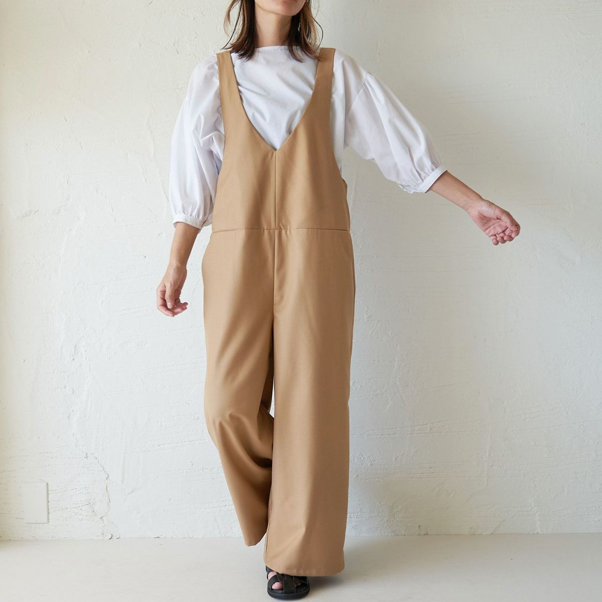 もりのがっこうサロペットパンツキャメル